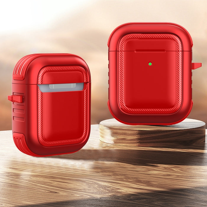 Auriculares inalámbricos a prueba de golpes TPU + PC Funda protectora con mosquetón