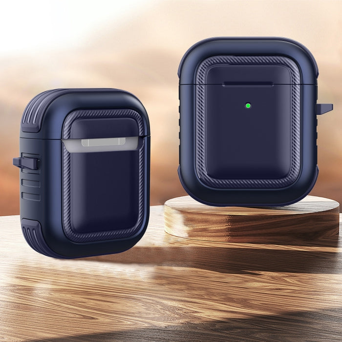 Auriculares inalámbricos a prueba de golpes TPU + PC Funda protectora con mosquetón