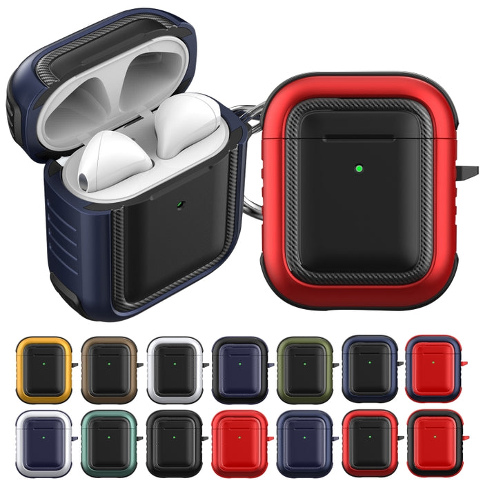 Auriculares inalámbricos a prueba de golpes TPU + PC Funda protectora con mosquetón