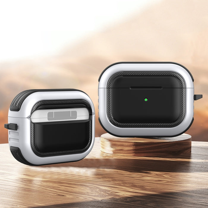Auriculares inalámbricos a prueba de golpes TPU + PC Funda protectora con mosquetón