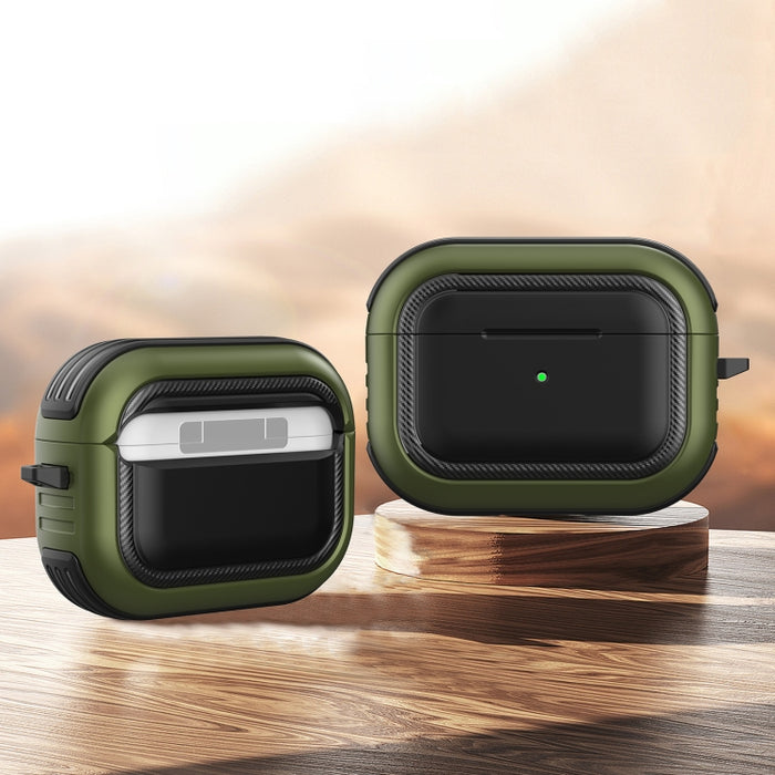 Auriculares inalámbricos a prueba de golpes TPU + PC Funda protectora con mosquetón