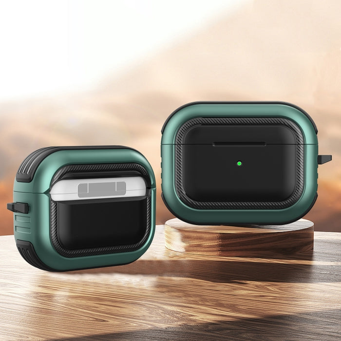 Auriculares inalámbricos a prueba de golpes TPU + PC Funda protectora con mosquetón