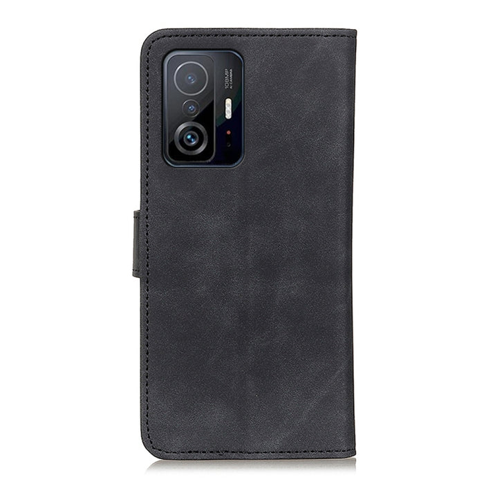 KHAZNEH Estuche de cuero con tapa horizontal de textura retro con soporte y ranuras para tarjetas y billetera, For Xiaomi Mi 11T / 11T Pro