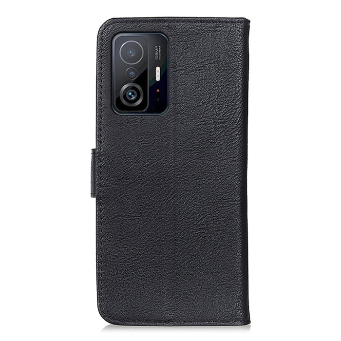 KHAZNEH Estuche de cuero con tapa horizontal con textura de piel de vaca con soporte y ranuras para tarjetas y billetera, For Xiaomi Mi 11T / 11T Pro