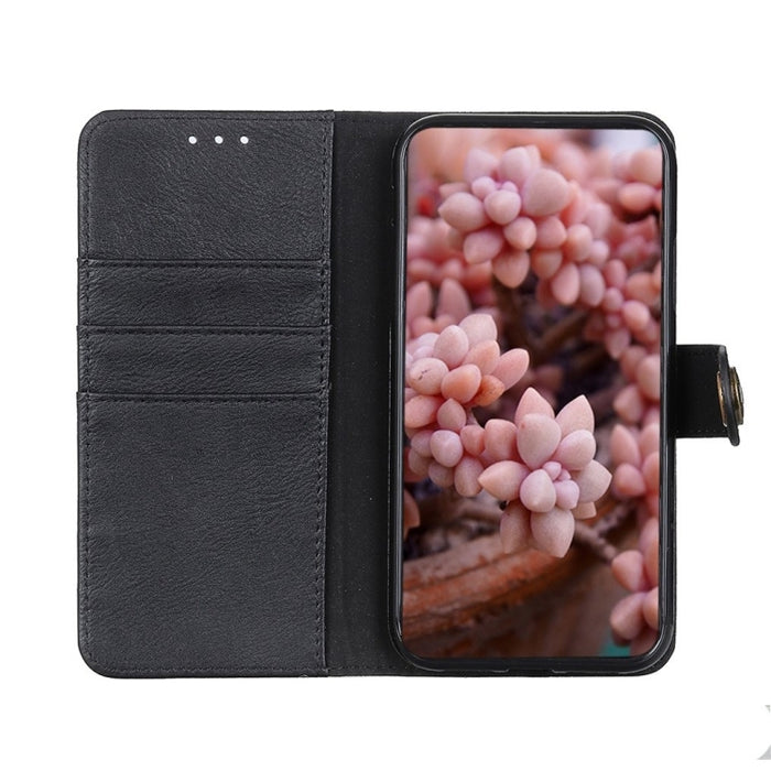 KHAZNEH Estuche de cuero con tapa horizontal con textura de piel de vaca con soporte y ranuras para tarjetas y billetera, For Xiaomi Mi 11T / 11T Pro