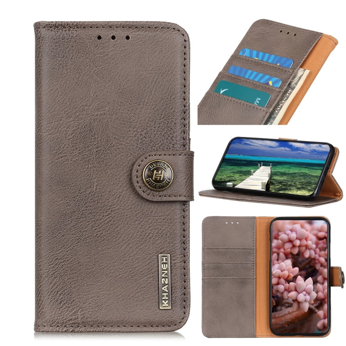 KHAZNEH Estuche de cuero con tapa horizontal con textura de piel de vaca con soporte y ranuras para tarjetas y billetera, For Xiaomi Mi 11T / 11T Pro