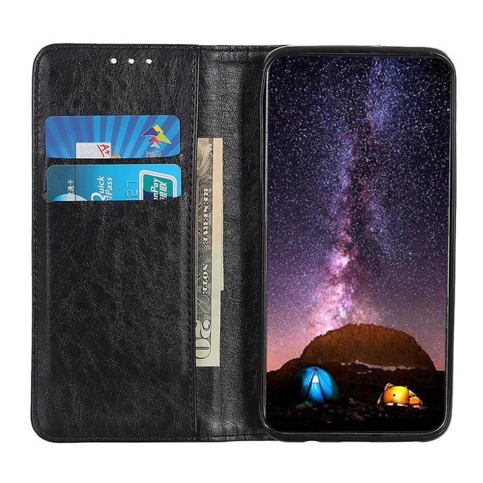 Estuche de cuero con tapa horizontal con textura de caballo loco magnético con soporte y ranuras para tarjetas y billetera, For Xiaomi Mi 11T / 11T Pro