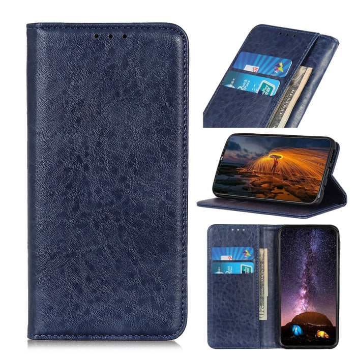 Estuche de cuero con tapa horizontal con textura de caballo loco magnético con soporte y ranuras para tarjetas y billetera, For Xiaomi Mi 11T / 11T Pro