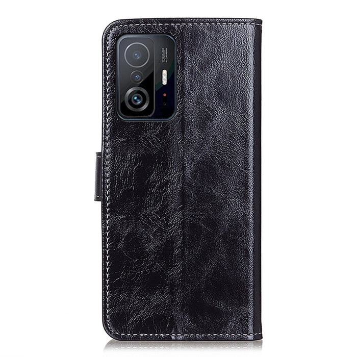 Retro Crazy Horse Texture Funda de cuero con tapa horizontal con soporte y ranuras para tarjetas y marco de fotos y billetera, For Xiaomi Mi 11T / 11T Pro
