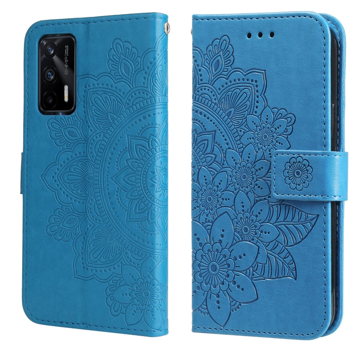 Estuche de cuero de PU con tapa horizontal con estampado de flores de 7 pétalos con soporte y ranuras para tarjetas y billetera y marco de fotos, For Nokia 1.4, For Nokia G10 / G20 / 6.3, For Xiaomi Redmi 10, For OPPO Realme GT Master / Realme Q3 Pro