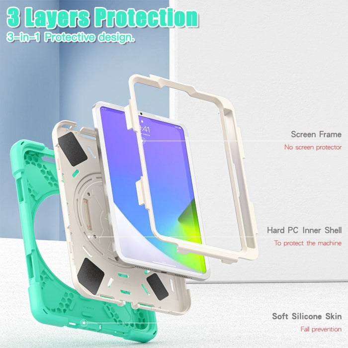 Funda protectora de silicona + PC con soporte y correa para el hombro, For iPad mini 6 / mini 2024