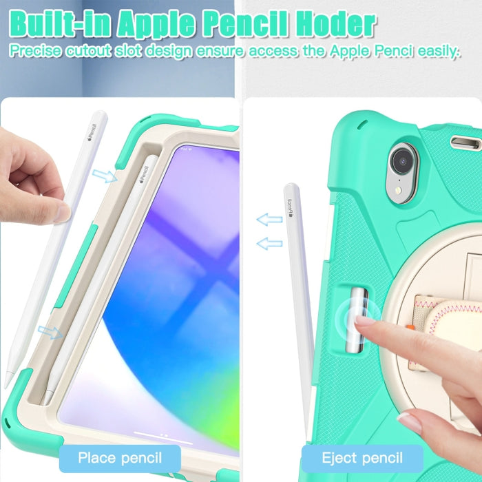 Funda protectora de silicona + PC con soporte y correa para el hombro, For iPad mini 6 / mini 2024