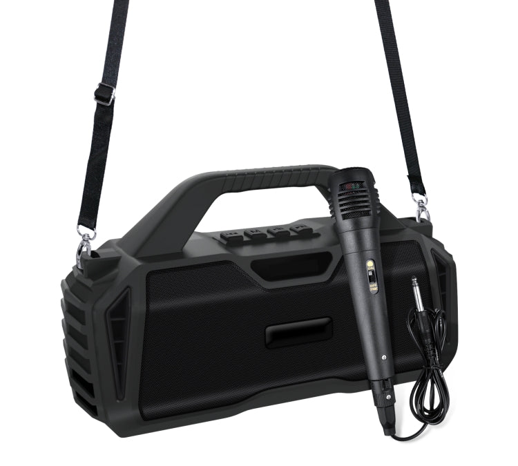 Nuevo Rixing NR-6011M Bluetooth 5.0 Altavoz inalámbrico Bluetooth portátil para karaoke al aire libre con micrófono y correa para el hombro