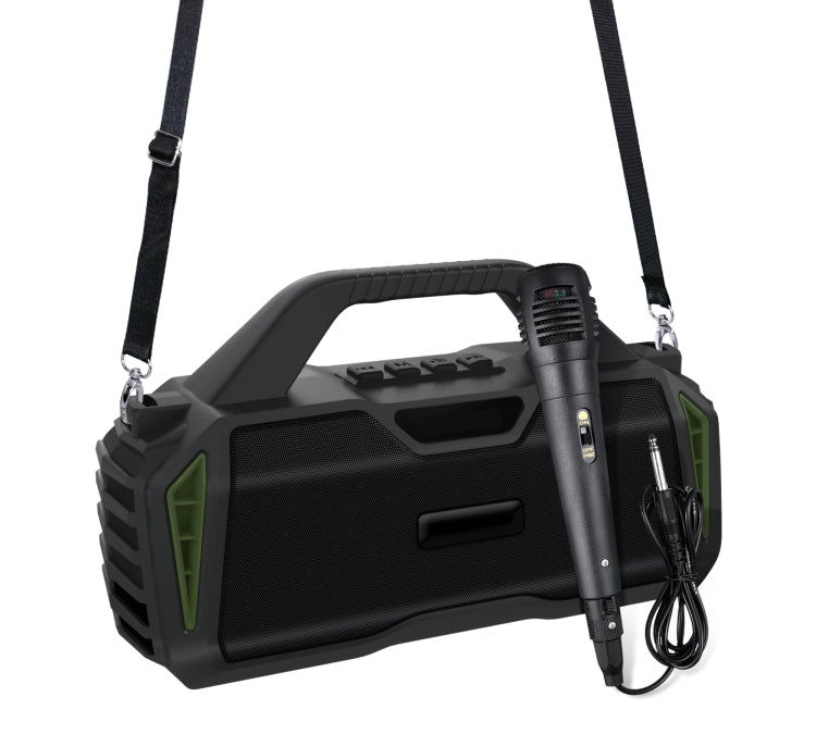 Nuevo Rixing NR-6011M Bluetooth 5.0 Altavoz inalámbrico Bluetooth portátil para karaoke al aire libre con micrófono y correa para el hombro