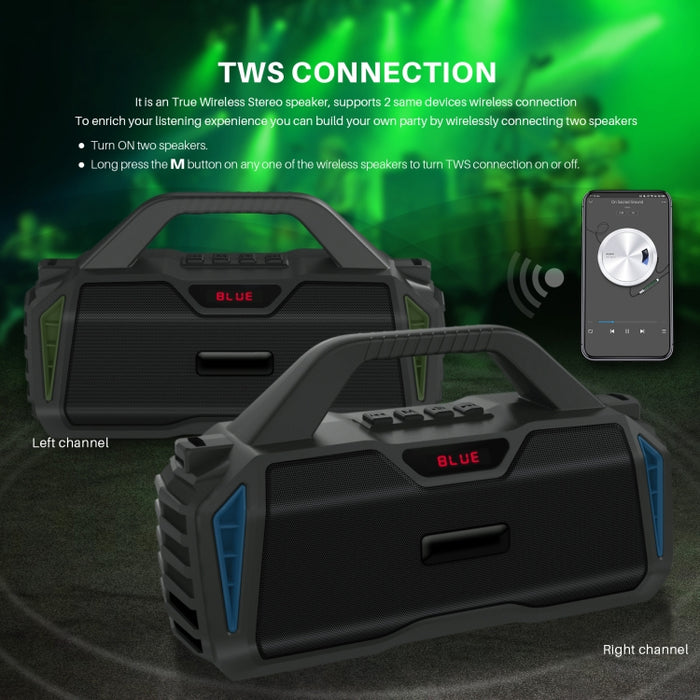 Nuevo Rixing NR-6011M Bluetooth 5.0 Altavoz inalámbrico Bluetooth portátil para karaoke al aire libre con micrófono y correa para el hombro