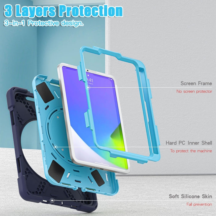Funda protectora de silicona + PC con soporte y correa para el hombro, For iPad mini 6 / mini 2024, For iPad mini 6