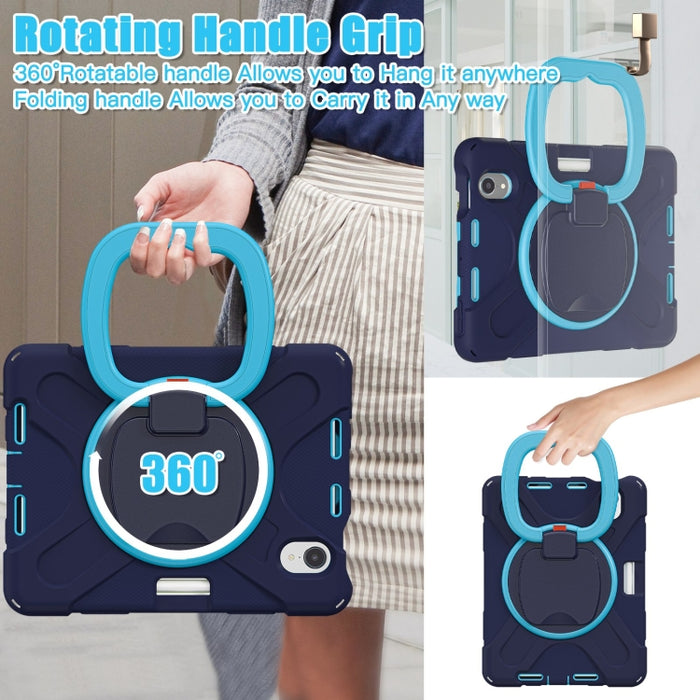 Funda protectora de silicona + PC con soporte y correa para el hombro, For iPad mini 6 / mini 2024, For iPad mini 6