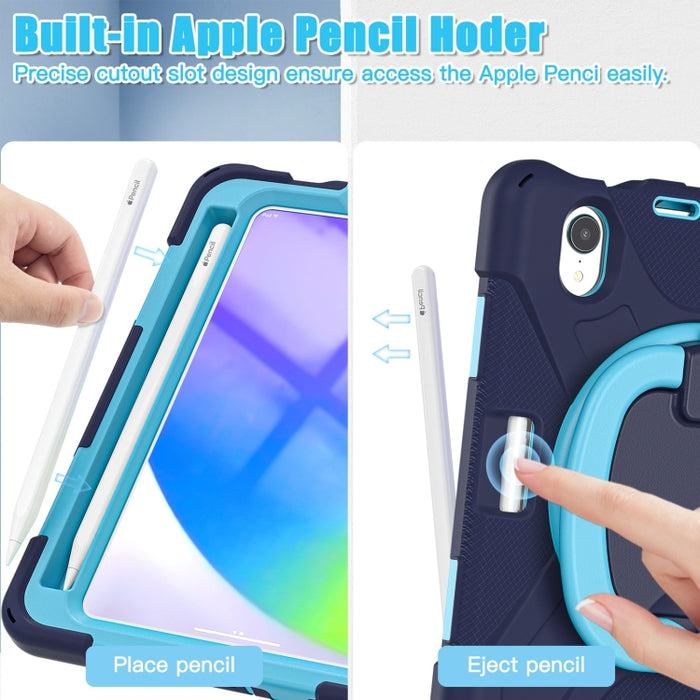 Funda protectora de silicona + PC con soporte y correa para el hombro, For iPad mini 6 / mini 2024, For iPad mini 6
