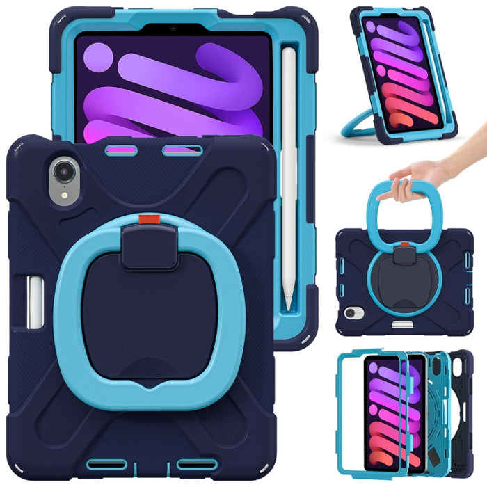 Funda protectora de silicona + PC con soporte y correa para el hombro, For iPad mini 6 / mini 2024, For iPad mini 6