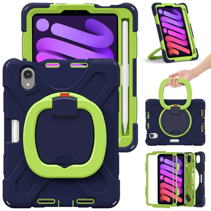 Funda protectora de silicona + PC con soporte y correa para el hombro, For iPad mini 6 / mini 2024, For iPad mini 6