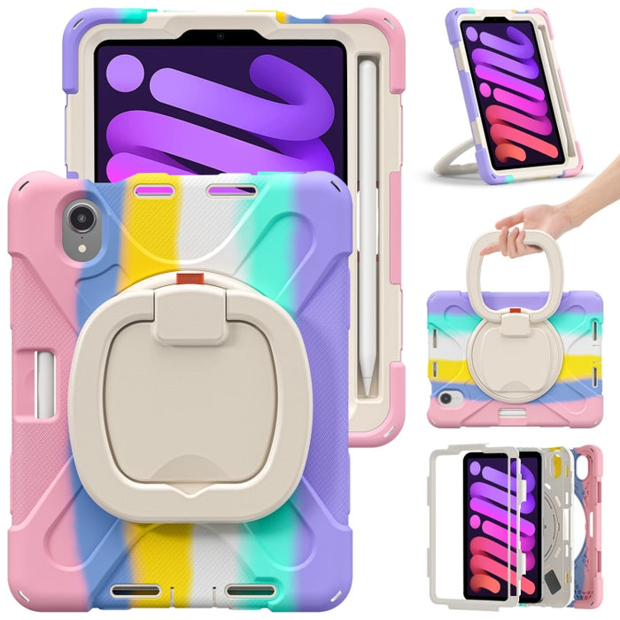 Funda protectora de silicona + PC con soporte y correa para el hombro, For iPad mini 6 / mini 2024, For iPad mini 6