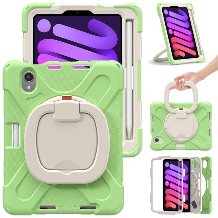 Funda protectora de silicona + PC con soporte y correa para el hombro, For iPad mini 6 / mini 2024, For iPad mini 6
