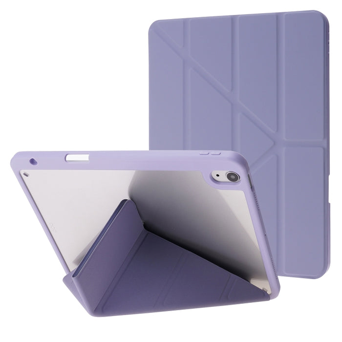 Funda de cuero de PU con tapa Horizontal de acrílico transparente deformación con soporte multiplegable y función de reposo/activación y ranura para bolígrafo