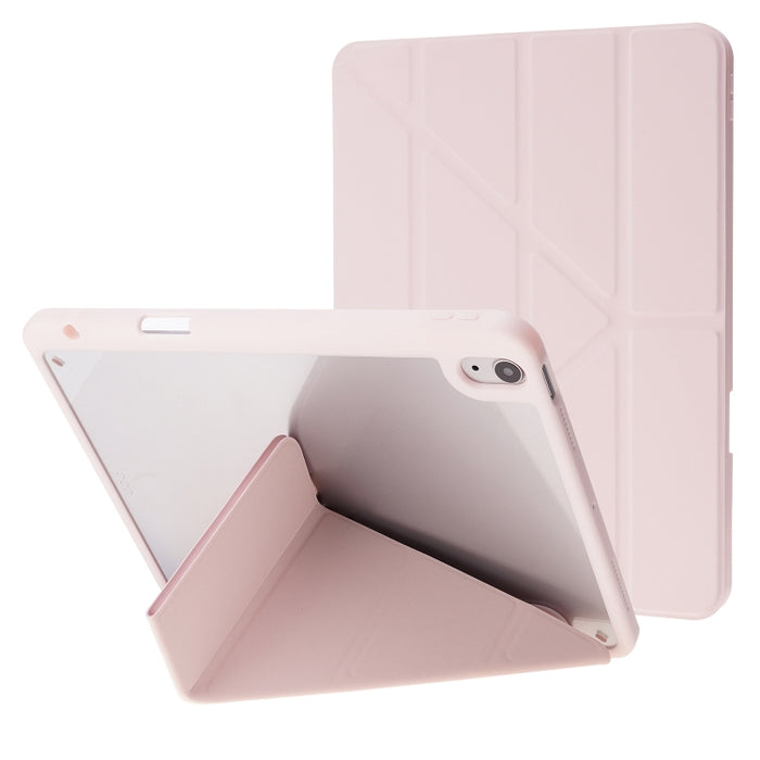 Funda de cuero de PU con tapa Horizontal de acrílico transparente deformación con soporte multiplegable y función de reposo/activación y ranura para bolígrafo