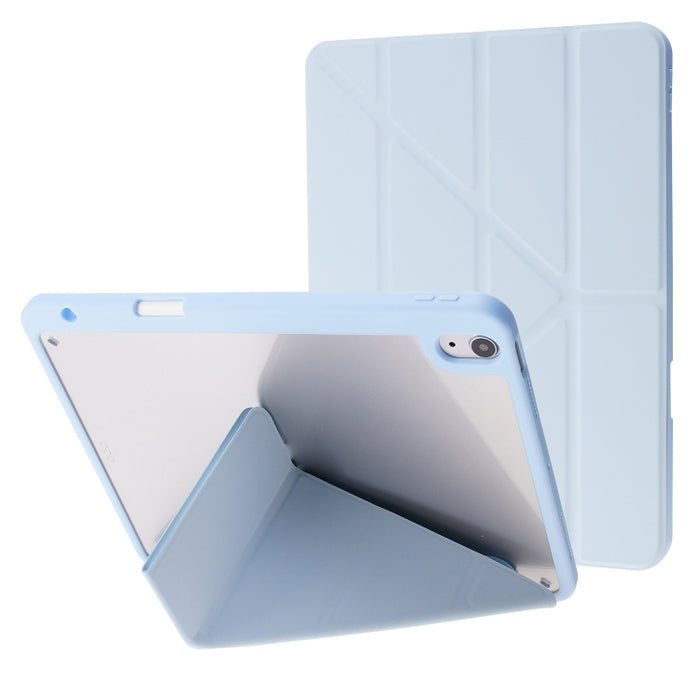 Funda de cuero de PU con tapa Horizontal de acrílico transparente deformación con soporte multiplegable y función de reposo/activación y ranura para bolígrafo