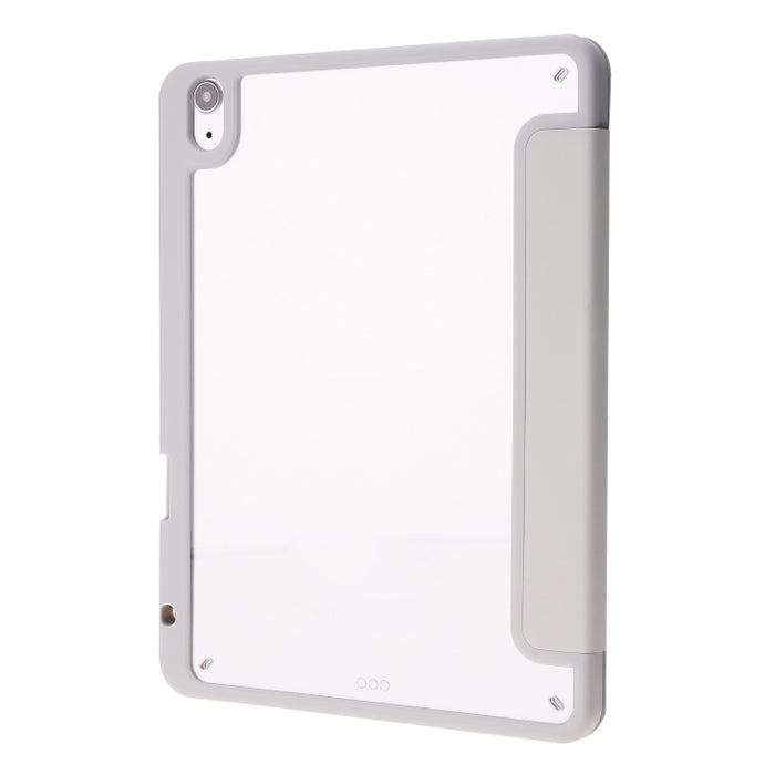 Funda de cuero de PU con tapa Horizontal de acrílico transparente deformación con soporte multiplegable y función de reposo/activación y ranura para bolígrafo