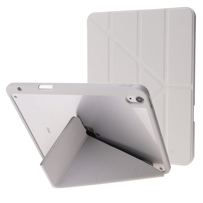 Funda de cuero de PU con tapa Horizontal de acrílico transparente deformación con soporte multiplegable y función de reposo/activación y ranura para bolígrafo