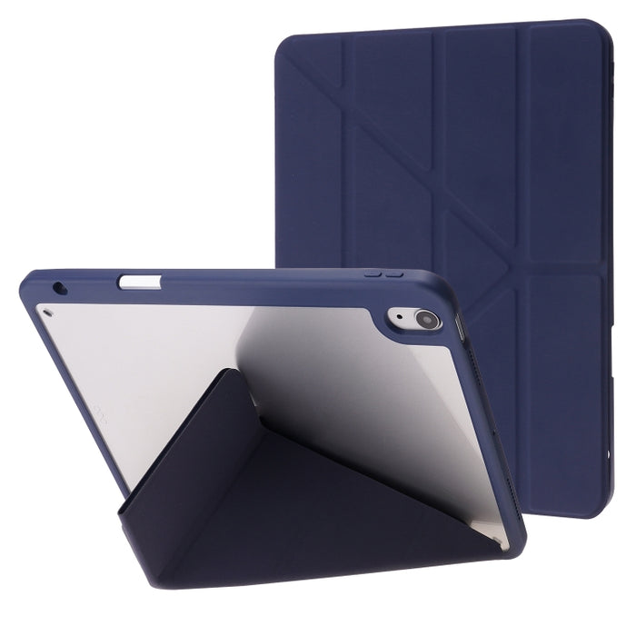 Funda de cuero de PU con tapa Horizontal de acrílico transparente deformación con soporte multiplegable y función de reposo/activación y ranura para bolígrafo