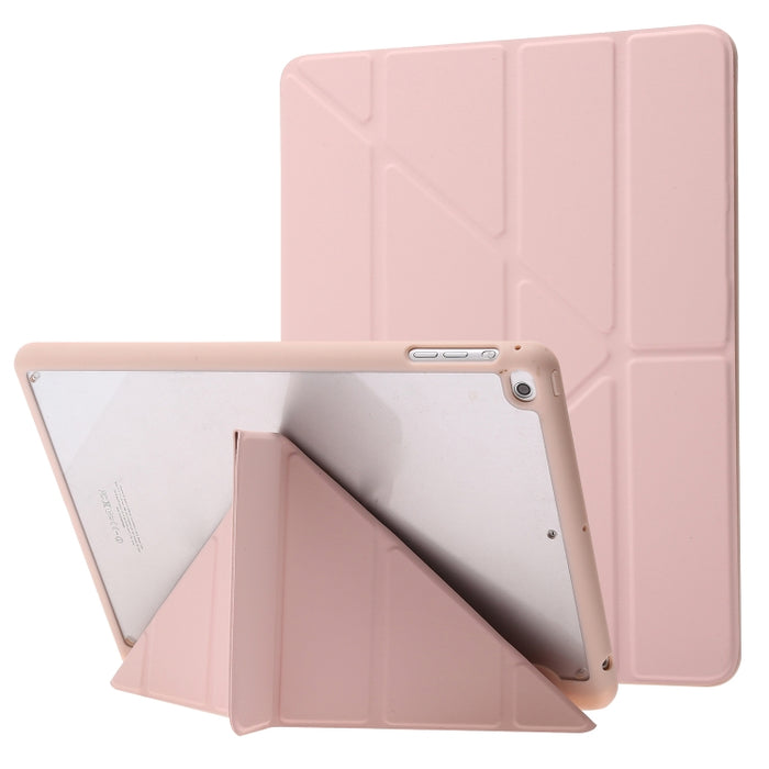 Funda de cuero de PU con tapa Horizontal de acrílico transparente deformación con soporte multiplegable y función de reposo/activación y ranura para bolígrafo
