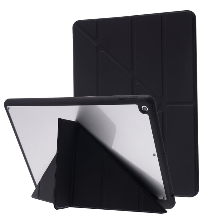 Funda de cuero de PU con tapa Horizontal de acrílico transparente deformación con soporte multiplegable y función de reposo/activación y ranura para bolígrafo