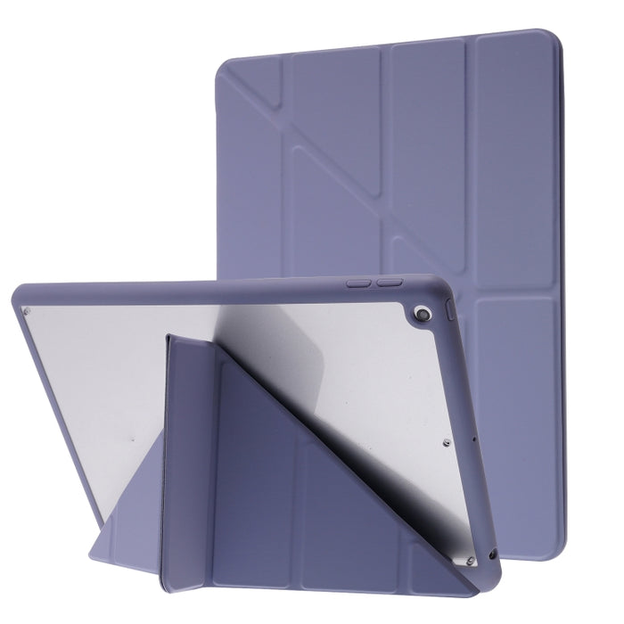 Funda de cuero de PU con tapa Horizontal de acrílico transparente deformación con soporte multiplegable y función de reposo/activación y ranura para bolígrafo