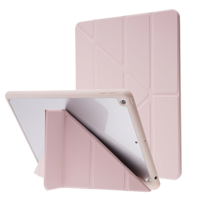 Funda de cuero de PU con tapa Horizontal de acrílico transparente deformación con soporte multiplegable y función de reposo/activación y ranura para bolígrafo