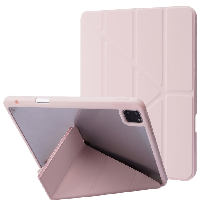 Funda de cuero de PU con tapa Horizontal de acrílico transparente deformación con soporte multiplegable y función de reposo/activación y ranura para bolígrafo