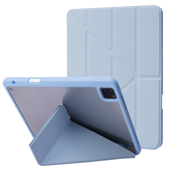 Funda de cuero de PU con tapa Horizontal de acrílico transparente deformación con soporte multiplegable y función de reposo/activación y ranura para bolígrafo