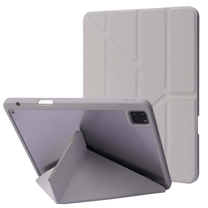 Funda de cuero de PU con tapa Horizontal de acrílico transparente deformación con soporte multiplegable y función de reposo/activación y ranura para bolígrafo