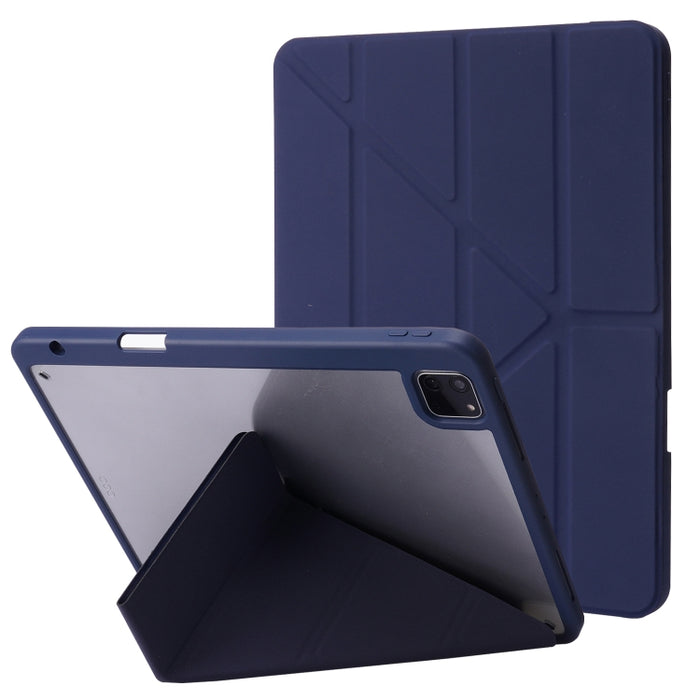 Funda de cuero de PU con tapa Horizontal de acrílico transparente deformación con soporte multiplegable y función de reposo/activación y ranura para bolígrafo