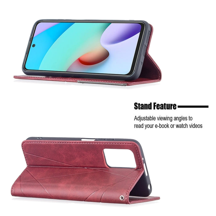 Estuche de cuero magnético con tapa horizontal con textura de rombos con soporte y ranuras para tarjetas, For Xiaomi Redmi 10, For Xiaomi Mi 11T