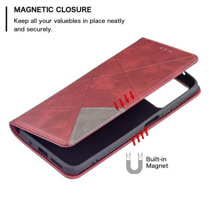 Estuche de cuero magnético con tapa horizontal con textura de rombos con soporte y ranuras para tarjetas, For Xiaomi Redmi 10, For Xiaomi Mi 11T