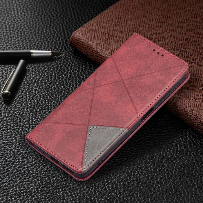 Estuche de cuero magnético con tapa horizontal con textura de rombos con soporte y ranuras para tarjetas, For Xiaomi Redmi 10, For Xiaomi Mi 11T
