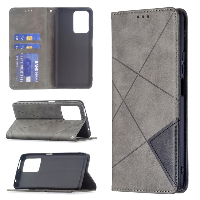 Estuche de cuero magnético con tapa horizontal con textura de rombos con soporte y ranuras para tarjetas, For Xiaomi Redmi 10, For Xiaomi Mi 11T