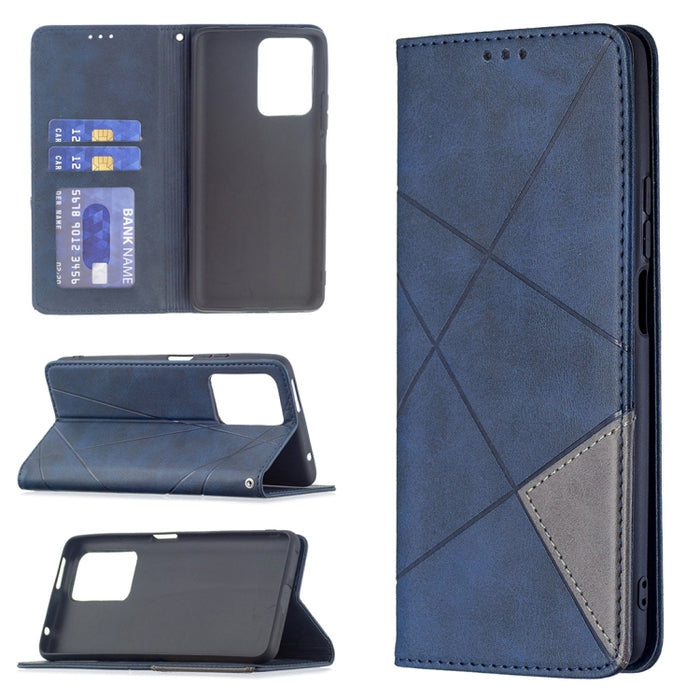 Estuche de cuero magnético con tapa horizontal con textura de rombos con soporte y ranuras para tarjetas, For Xiaomi Redmi 10, For Xiaomi Mi 11T