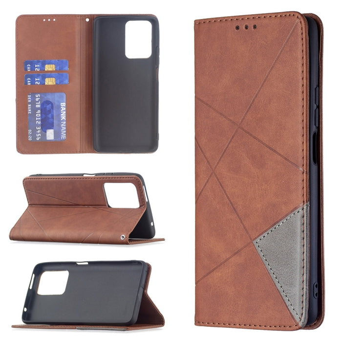 Estuche de cuero magnético con tapa horizontal con textura de rombos con soporte y ranuras para tarjetas, For Xiaomi Redmi 10, For Xiaomi Mi 11T