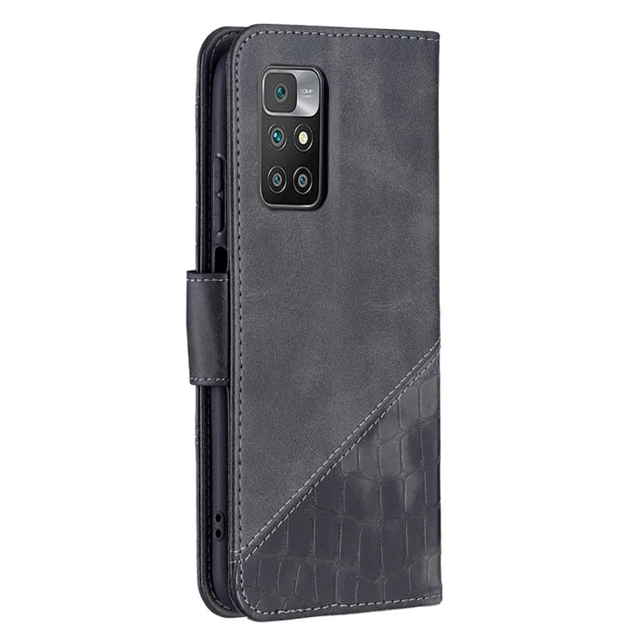 Funda de cuero PU con tapa horizontal y textura de cocodrilo a juego con billetera, soporte y ranuras para tarjetas, For Xiaomi Redmi 10