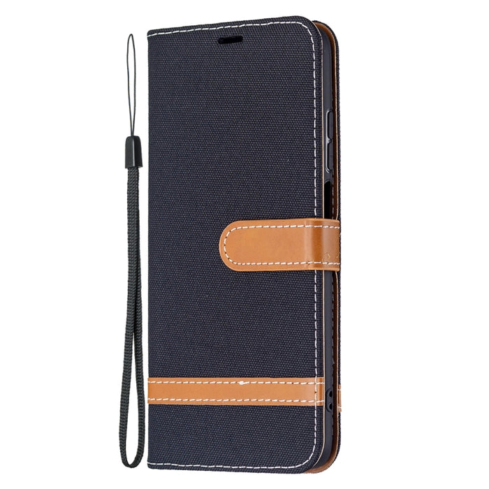 Estuche de cuero con textura de mezclilla a juego con soporte y ranuras para tarjetas, billetera y cordón, For Xiaomi Redmi 10