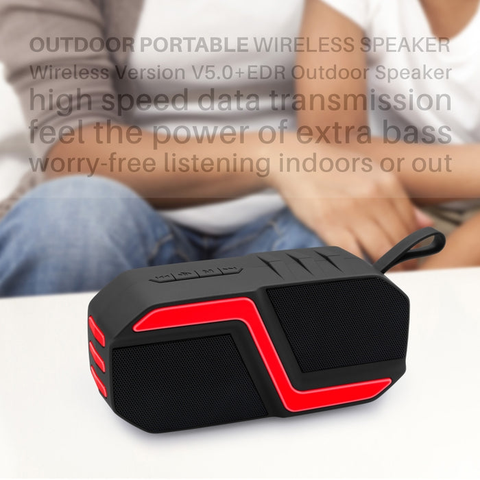 Altavoz Bluetooth portátil para exteriores NewRixing NR-5019, compatible con llamadas manos libres/tarjeta TF/disco FM/U