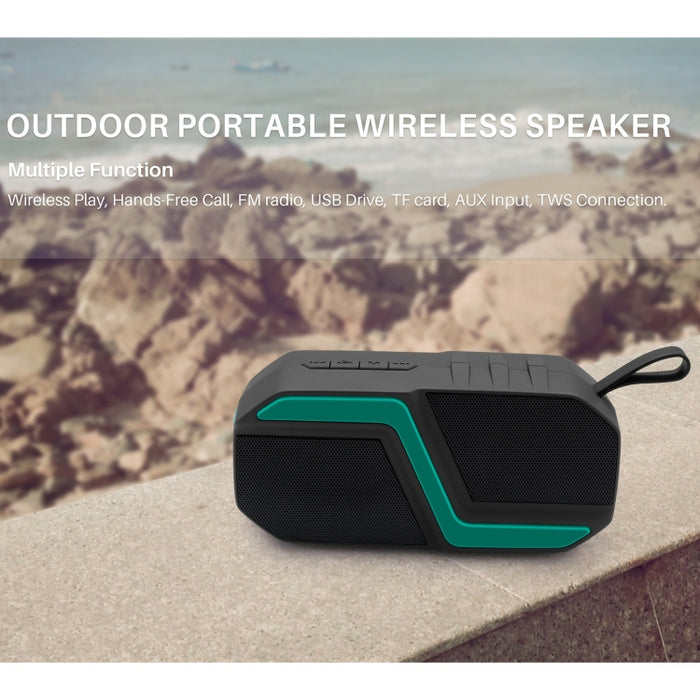 Altavoz Bluetooth portátil para exteriores NewRixing NR-5019, compatible con llamadas manos libres/tarjeta TF/disco FM/U